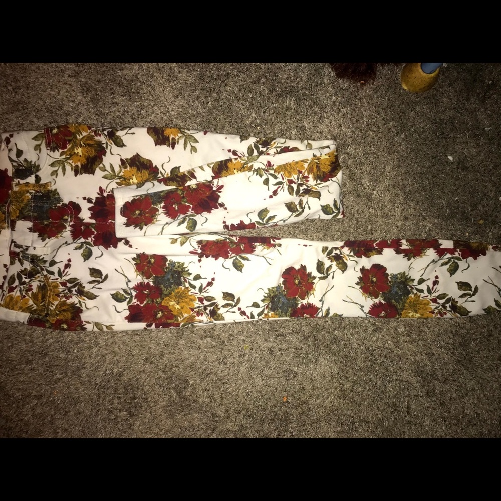 Floral jeans